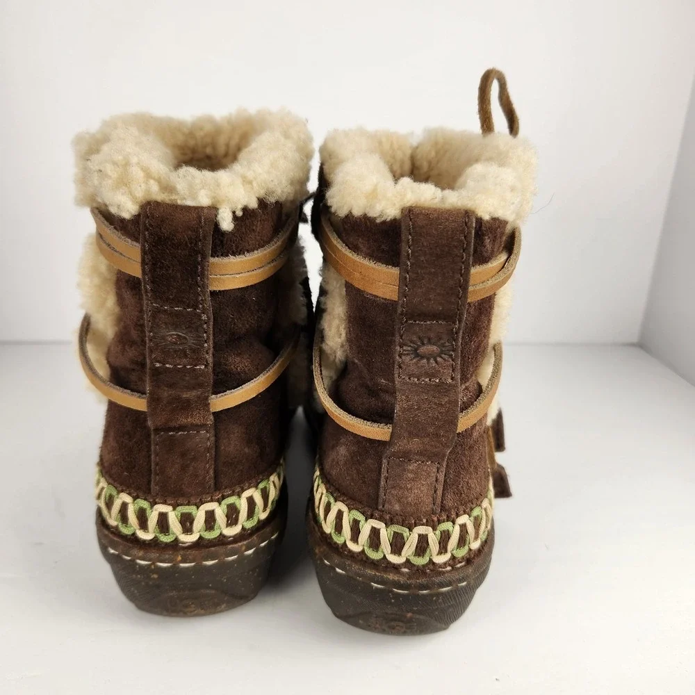 Ugg Cove Women's Brown Suede Slip-On Winter‎ Comfy Boots Size 7